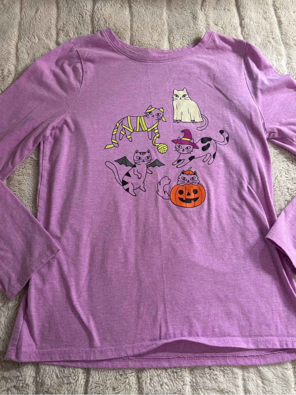 Girls Cat Halloween Shirt